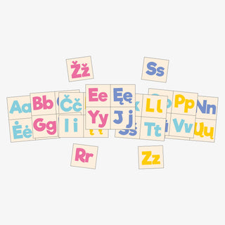 Lietuviška magnetinė abėcėlė vaikams – 32 kortelių rinkinys